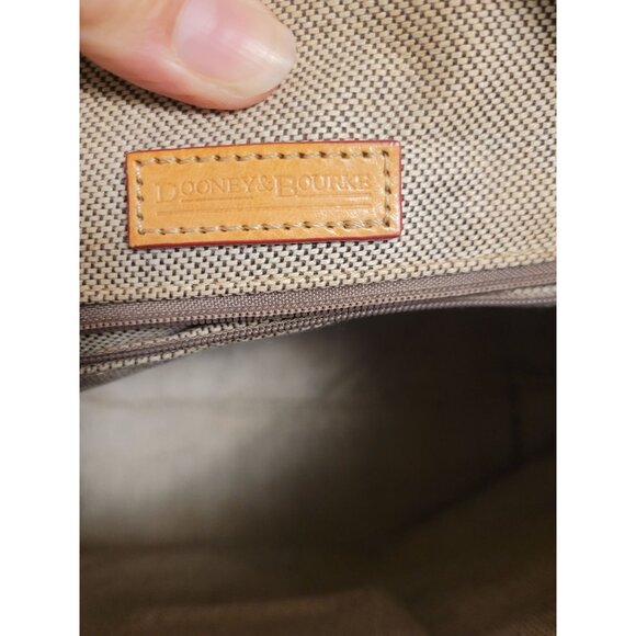 Dooney & Bourke Red Leather Satchel Handbag Tan Trim 2 handle & Shoulder Strap - Picture 7 of 10